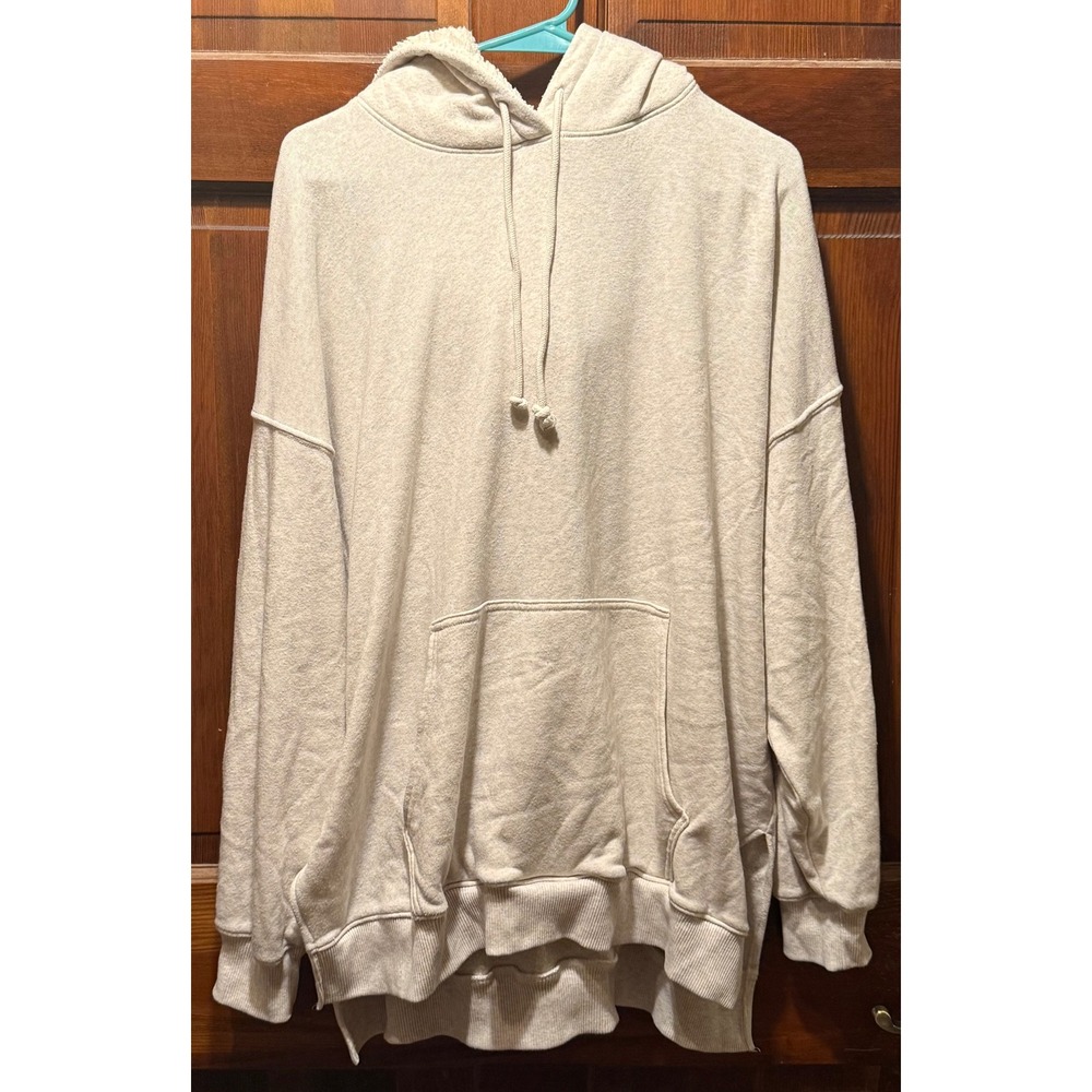 American Eagle Outfitters Oversized Sherpa Lined Hoodie Oatmeal Jegging Large